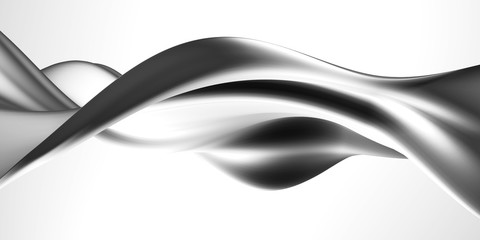 Metallic abstract wavy liquid background