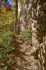 Image of a hiking trail in the mountains.