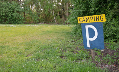 Empty camping site in the Netherlands