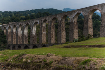 Aqueduct Los Arcos Tepotzotl&aacute;n, Mexico October 07 2018
A wide arched passageway in the back of the complex leads to the extensive gardens area of more than 3 hectares, filled with gardens,