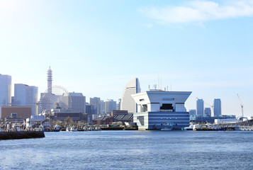 View of Yokohama city and Tokyo Bay, Japan