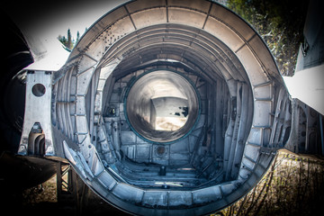 Empty hull its jet engine goes here.