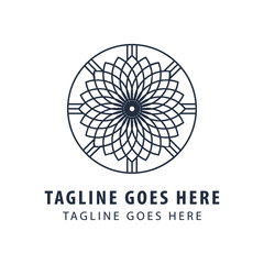 gerbera flower logo design. florist logo icon