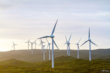 Albany wind farm at sunset, Western Australia