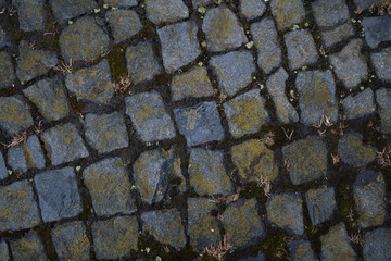 Background image of detailed texture of old paving stones