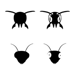 The silhouette of the head of hornet and mantis