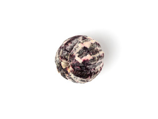 Fresh blood orange with soft shadow isolated on a white background top view