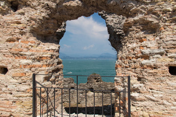 Grotte di Catullo Roman ruins on Lake Garda, Sirmione, Lombardy, Italy.