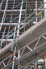 construction site with scaffolding
