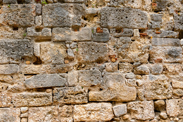 ancient stone walls of an ancient temple