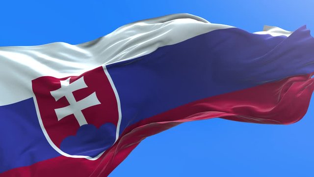 Slovakia flag - 3D realistic waving flag background