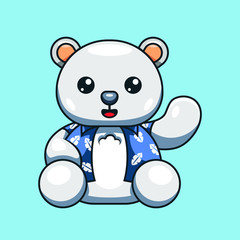 cute animal with summer shirt ready to go to the beach