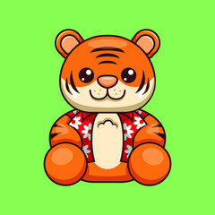 cute animal with summer shirt ready to go to the beach © Kuroku Studio