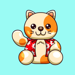 cute animal with summer shirt ready to go to the beach