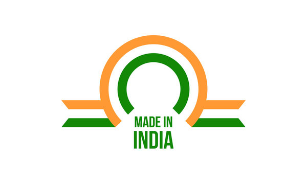 made in india, rounded rectangles arc vector logo on white background