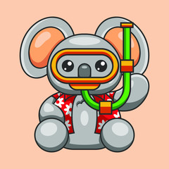 cute animal with summer shirt ready to go to the beach © Kuroku Studio