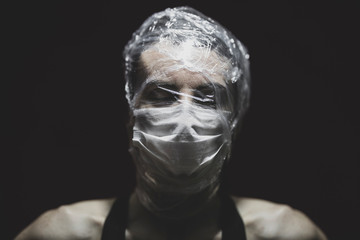 a girl wearing a coronavirus mask