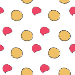 abstract background hand drawn doodle circles seamless pattern