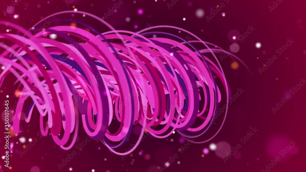 Poster red sweet abstract pattern motion twisted lines 3d perspective view with glitter sparkles dust flyin