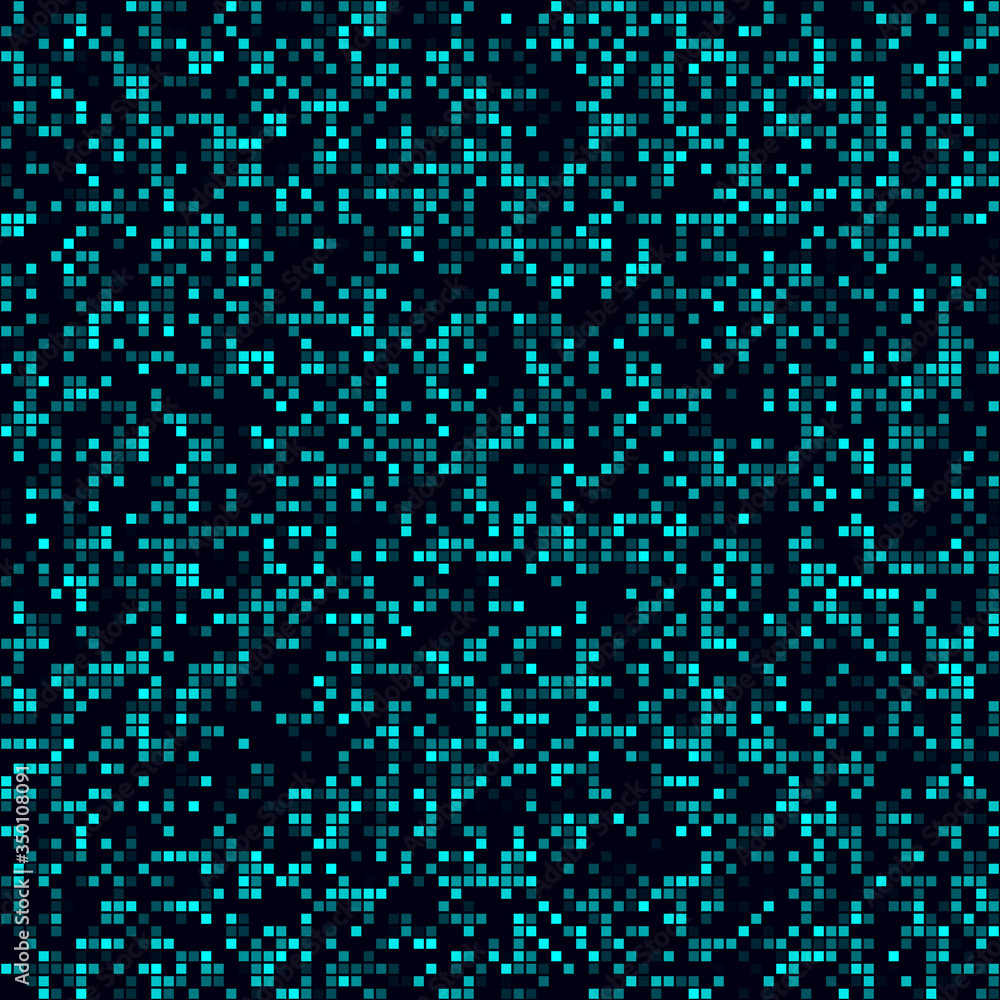 Poster digital vibrant background. sparse pattern of squares. cyan colored seamless background. attractive 