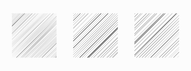Abstract grey lines on white background. Vector set