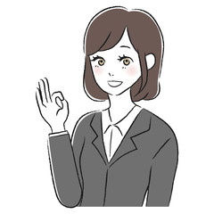OKサイン　女性