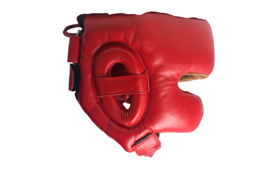 sports helmet for boxing, close-up, on a white background