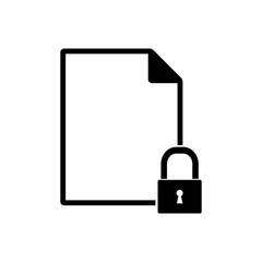 document and padlock icon vector design template