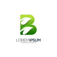 Fototapeta premium b leaf logo green nature