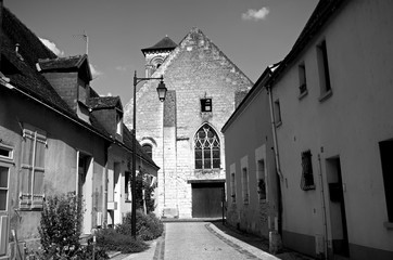 Monochrome French village street