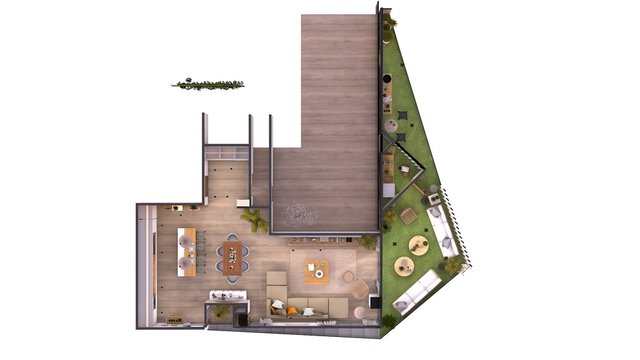 PROYECTO 3D PLANO CASA . RENDER 3D 
