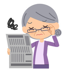 老眼で悩む高齢者