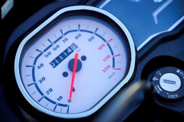 Fototapeta premium New bike speed meter , speed meter showing zero speed