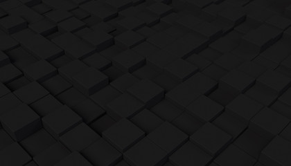Abstract Cubes Dark Background. 3D illustration.