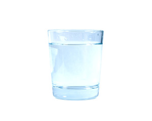 clear glass with clear water. Isolate