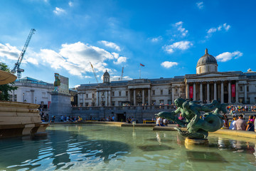 Fototapeta na wymiar The National Gallery, Trafalgar Square in London, UK.