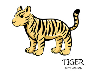 Color vector of cute tiger eps 10.