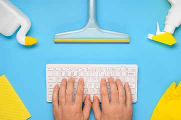 .Cleaning service. Online ordering a cleaning company. Online sale of household chemicals.