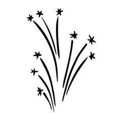 Doodle sketch salute on a white background with a place for an inscription.