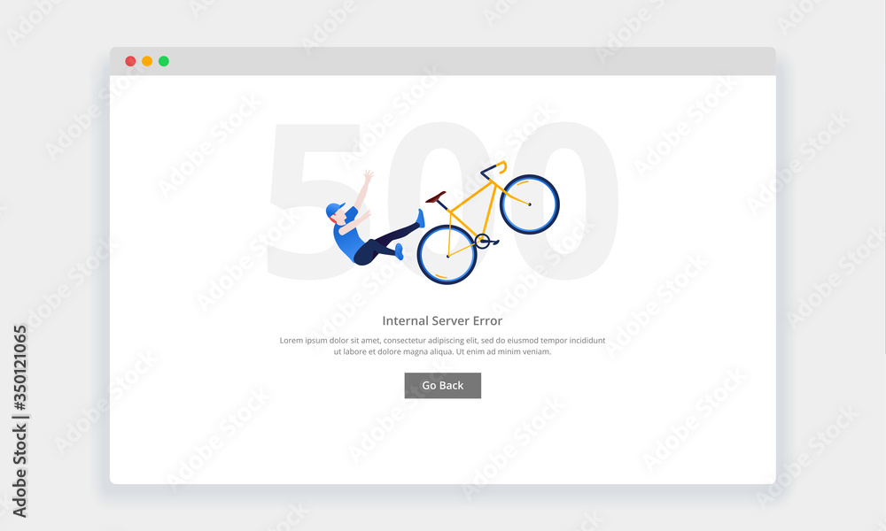 Wall mural modern flat design concept of man falls from the bicycle for website and mobile website. empty state