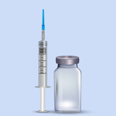 illustration of vaccine and syringe