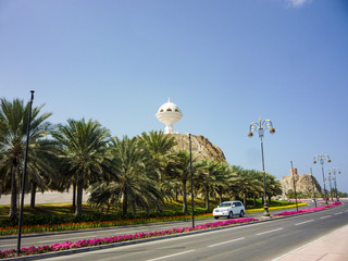Magical travel destination Muscat, Oman with beautiful landscape and oriental architecture is a...
