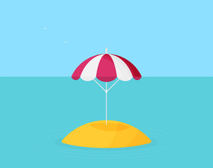 Vector beach umbrella icon flat design
