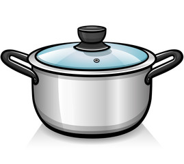 Vector cookware pot isolated cartoon