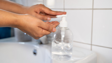 hand sanitizer to prevent covid flu. 