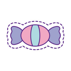 Cute candy patch line and fill style icon vector design