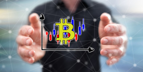 Concept of bitcoin trade