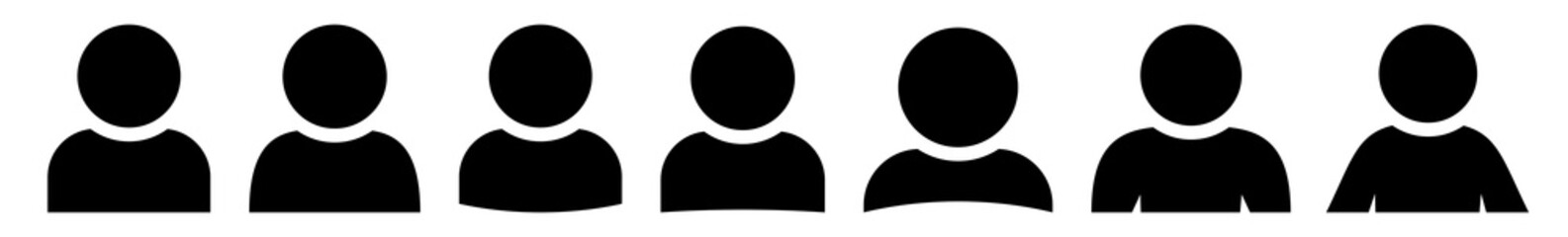 User Icon Black | Avatar Illustration | Client Symbol | Member Profile Logo | Login Head Sign | Isolated | Variations