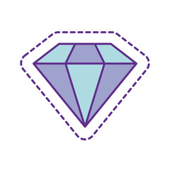 Cute diamond patch line and fill style icon vector design