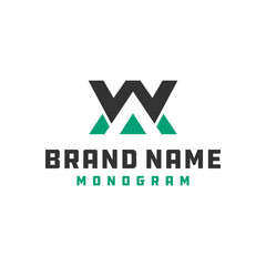 monogram logo design letter WA